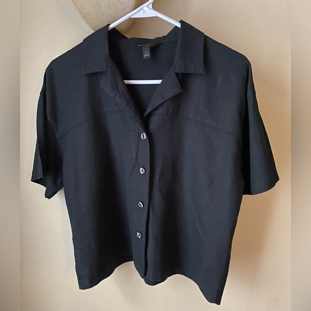 Banana Republic Black Linen Shirt Size Small